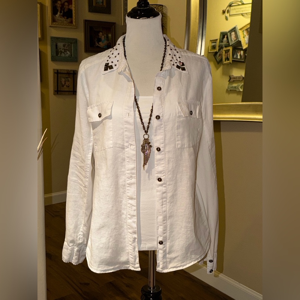 White Studded Women's Top
